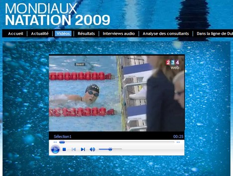 Direct vid�o gratuit de chanpionnat du monde de natation ROMA09